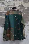 Aviva Jifei Xue Antique fabric silk patchwork handmade kimono long-sleeved shirt Collection AJX-CO-KPLS-GRN-LV 9
